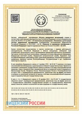 Приложение к сертификату для ИП Тында Сертификат СТО 03.080.02033720.1-2020
